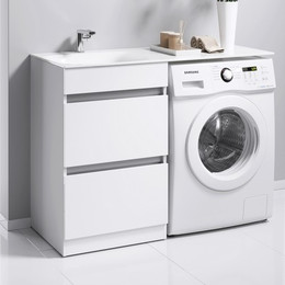 Тумба напольная с раковиной-столешницей Aqwella Forma 115 см FOR01052 L, 2 ящика - фото 