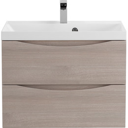 Тумба подвесная с раковиной BelBagno MARINO-700-2C-SO-RG-P 70 см, Rovere Grigio - фото 