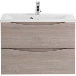 Тумба подвесная с раковиной BelBagno MARINO-650-2C-SO-RG-P 65 см, Rovere Grigio - фото 