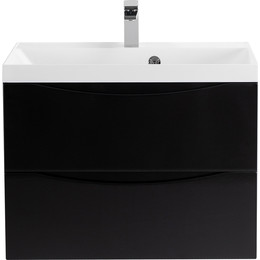 Тумба подвесная с раковиной BelBagno MARINO-700-2C-SO-NL-P 70 см, Nero Lucido - фото 