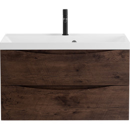 Тумба подвесная с раковиной BelBagno MARINO-800-2C-SO-RW-P 80 см, Rovere Moro - фото 