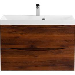 Тумба подвесная с раковиной BelBagno MARINO-800-2C-SO-RC-P 80 см, Rovere Ciliegio - фото 