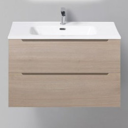 Тумба подвесная с раковиной BelBagno ETNA-800-2C-SO-RG-P 80 см, Rovere Grigio, Цвет фасада: Rovere Grigio - фото 