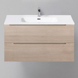 Тумба подвесная с раковиной BelBagno ETNA-900-2C-SO-RG-P 90 см, Rovere Grigio, Цвет фасада: Rovere Grigio - фото 