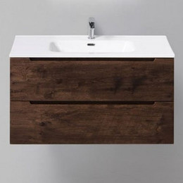Тумба подвесная с раковиной BelBagno ETNA-900-2C-SO-RW-P 90 см, Rovere Moro, Цвет фасада: Rovere Moro - фото 