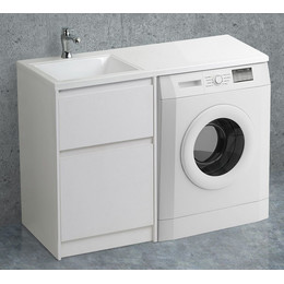 Тумба напольная с раковиной-столешницей BelBagno KRAFT-LVD-580/1200-2C-PIA-BO 120 см L, Bianco Opaco - фото 