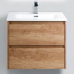 Тумба подвесная с раковиной BelBagno KRAFT-600-2C-SO-RNN 60 см, Rovere Nebrasca Nature, Цвет фасада: Rovere Nebrasca Nature - фото 