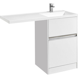 Тумба напольная с раковиной-столешницей Акватон Лондри 120 см 1A2359K0LH010 (раковина справа) - фото 