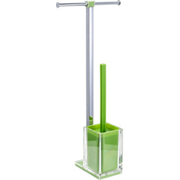 Стойка с держателем и ёршиком Fixsen Rainbow FX-32-04, цвет хром/зеленый - фото 
