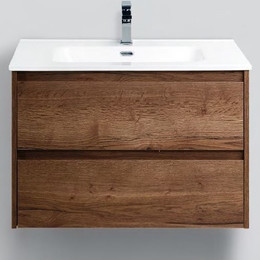 Тумба подвесная с раковиной BelBagno KRAFT 39-700/390-2C-SO-RT 70 см, Rovere Tabacco - фото 