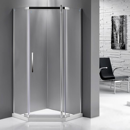 Душевое ограждение Mirsant Smart Pentagon 100х100 см хром/прозрачное - фото 