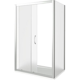 Душевое ограждение Bas Latte WTW+SP G-WE 140х80 см алюминий/матовое - фото 