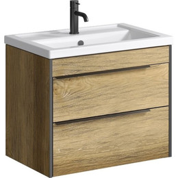 Тумба подвесная с раковиной Aqwella Fargo 70 см FRG0107DB, дуб балтийский - фото 