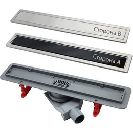 Трап Pestan (BETTOSERB) Confluo Premium Black Glass Line 45 см 13000291, нержавеющая сталь/стекло, хром/черный (под плитку), Цвет производителя: хром, чёрный, Размер трапа: 450 - фото 