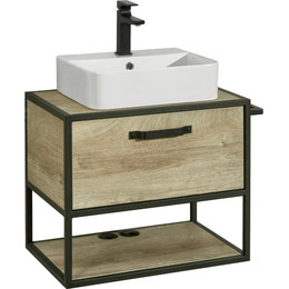 Тумба подвесная со столешницей Акватон Лофт Фабрик 65 см 1A242301LTDU0, дуб эндгрейн - фото 