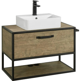 Тумба подвесная со столешницей Акватон Лофт Фабрик 80 см 1A242401LTDY0, дуб кантри - фото 