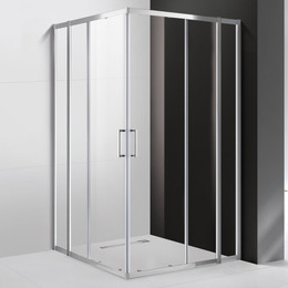 Душевое ограждение Cezares 120х120 см MOLVENO-A-22-100+20-C-Cr-IV, хром/прозрачное - фото 