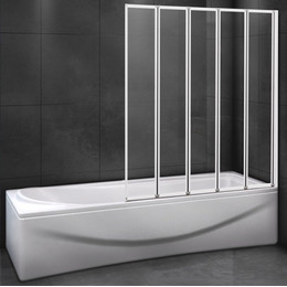 Шторка для ванны Cezares Relax V-5 120 см R, белый/матовое - фото 