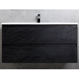 Тумба подвесная с раковиной Cezares MOLVENO-100-2C-SO-NR 100 см, Nero - фото 