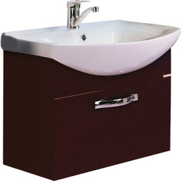 Тумба подвесная с раковиной Акватон Ария 65 см 1A1340K0AA430, коричневый - фото 