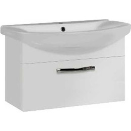 Тумба подвесная с раковиной Акватон Ария 80 см 1A1417K0AA010, белый - фото 