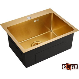 Кухонная мойка Emar EMB-115 1,2 мм, золото, Цвет производителя: золото - фото 