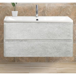 Тумба подвесная с раковиной BelBagno ALBANO-1000-2C-SO-CVG 100 см, Cemento Verona Grigio, Цвет фасада: Cemento Verona Grigio - фото 