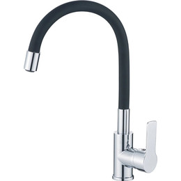 Смеситель для кухни Haiba HB70112-7, хром/черный - фото 