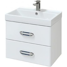 Тумба подвесная с раковиной Mirsant Fuji 60 см с доводчиком, белый - фото 