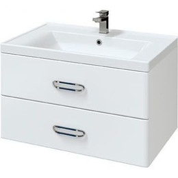 Тумба подвесная с раковиной Mirsant Fuji 80 см с доводчиком, белый - фото 