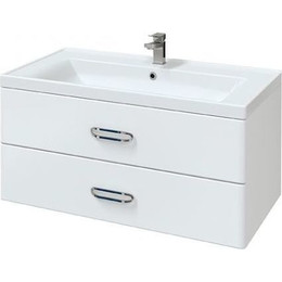 Тумба подвесная с раковиной Mirsant Fuji 100 см с доводчиком, белый - фото 