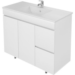 Тумба напольная с раковиной Mirsant Next 80 см (раковина Premier 800), белый - фото 