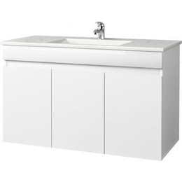 Тумба подвесная с раковиной Mirsant Next 100 см (раковина Premier 1000), белый - фото 