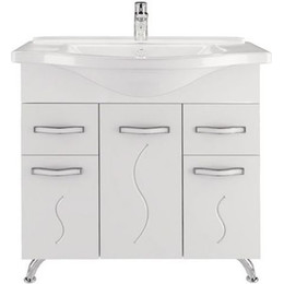 Тумба напольная с раковиной Mirsant Сандра 80 см, белый - фото 