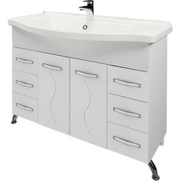 Тумба напольная с раковиной Mirsant Сандра 100 см, белый - фото 