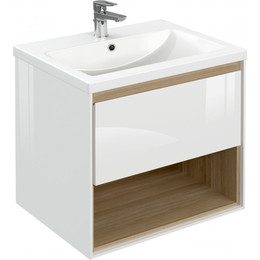Тумба подвесная с раковиной Cersanit Louna 60 см SZ-LOU-CO60/Wh - фото 