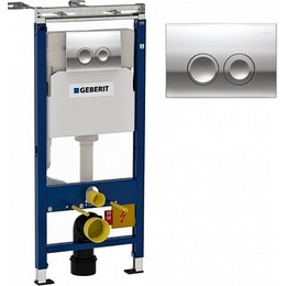 Инсталляция для подвесного унитаза Geberit Duofix Delta Платтенбау 458.122.21.1 4 в 1 - фото 