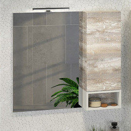 Зеркало-шкаф Comforty Турин 90 см, дуб бежевый - фото 