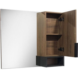 Зеркало-шкаф Comforty Штутгарт 90 см, дуб тёмно-коричневый - фото 