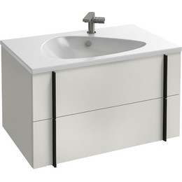 Тумба подвесная с раковиной Jacob Delafon Nouvelle Vague 80 см EB3030-G1C, белый лак - фото 