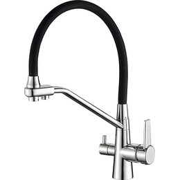 Смеситель для кухни Haiba HB76855, хром/черный - фото 