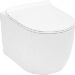 Унитаз подвесной Aquanet Rimless Cetus-W BL-102N-WHT 211908 с тонкой крышкой микролифт, Цвет производителя: белый - фото 