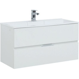 Тумба подвесная с раковиной Aquanet Алвита 100 см 235341, белый - фото 