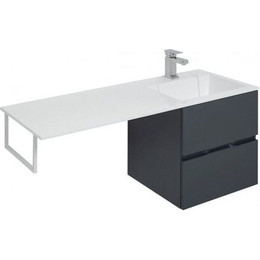 Тумба подвесная с раковиной-столешницей Aquanet Алвита 120 см 243662 R, серый антрацит - фото 