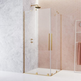 Душевое ограждение Radaway Furo Gold KDD 110х110 см (стекло 8 мм), золото/прозрачное - фото 
