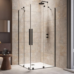 Душевое ограждение Radaway Furo Black KDD 120х120 см (стекло 8 мм), черный/прозрачное - фото 