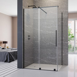 Душевое ограждение Radaway Furo Black KDJ 140х100 см L (стекло 8 мм), черный/прозрачное - фото 