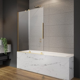 Шторка для ванны Radaway Furo Gold PND II 100 см 10109538-09-01L (стекло 8 мм), золото/прозрачное - фото 