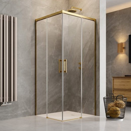 Душевое ограждение Radaway Idea Gold KDD 100х80 см, золото/прозрачное - фото 