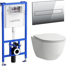 Инсталляция с подвесным безободковым унитазом Laufen Pro 8.6996.6.000.000.R - фото 